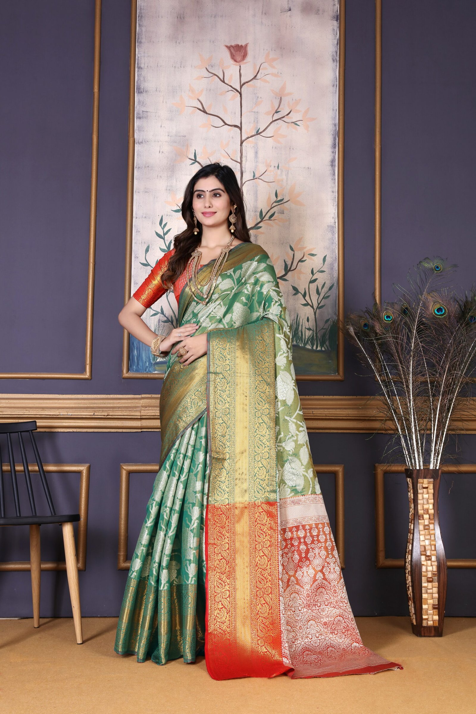 Kajivaram-silk-saree-green-one