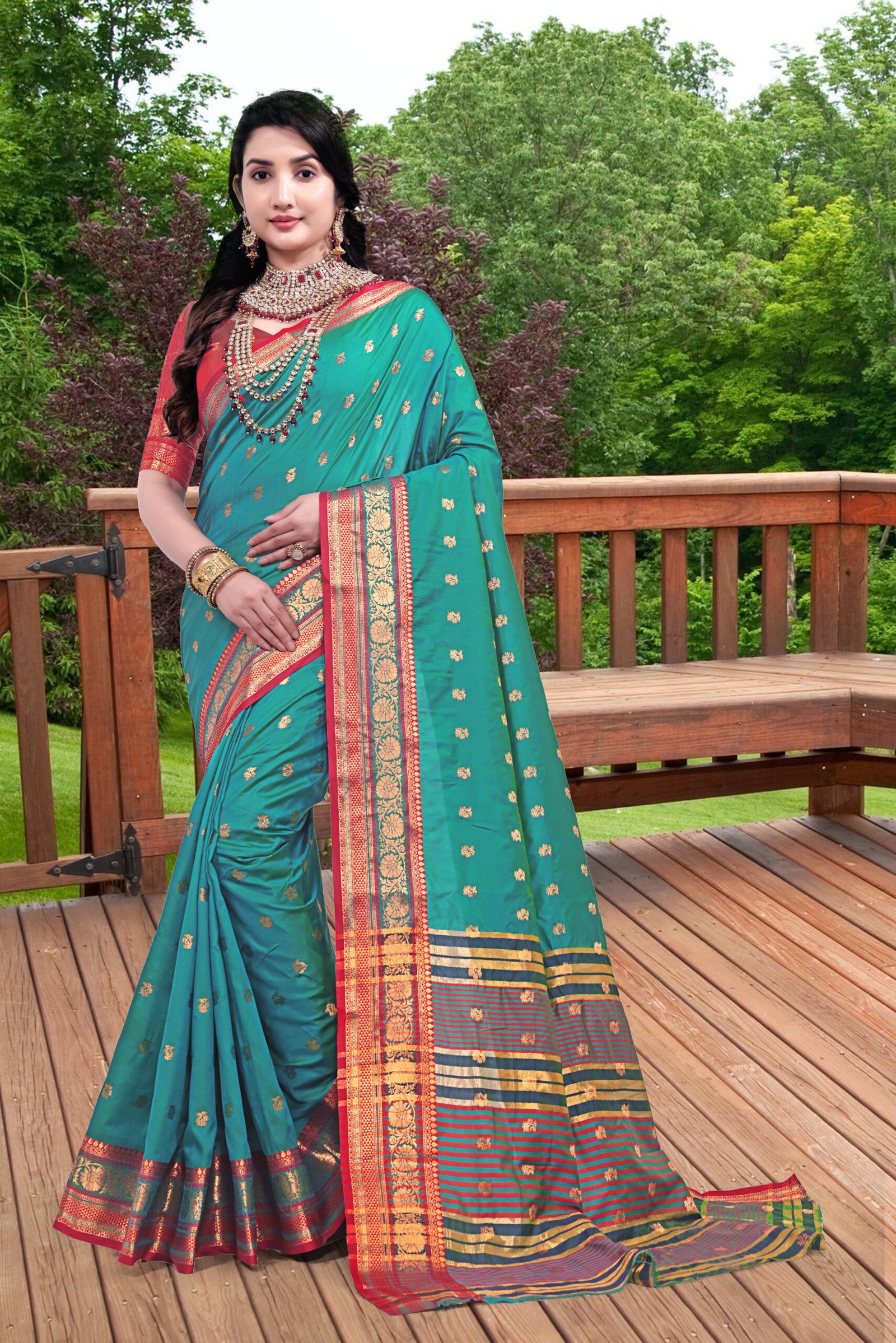 Paithani-Green-Sheen-Color-one