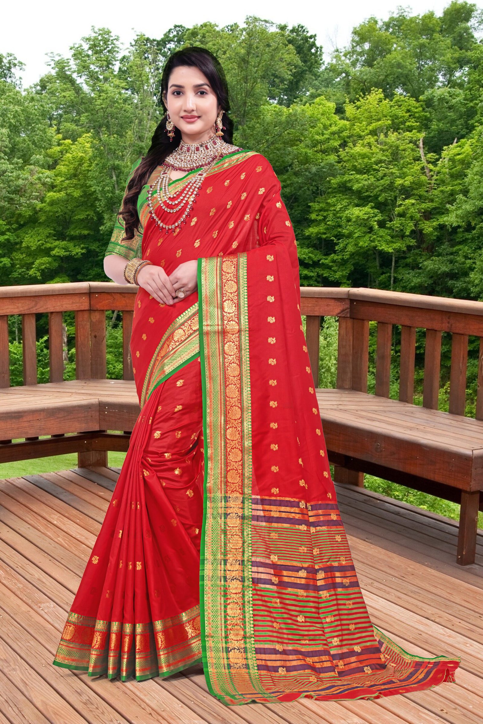 Paithani-Red-Color-one