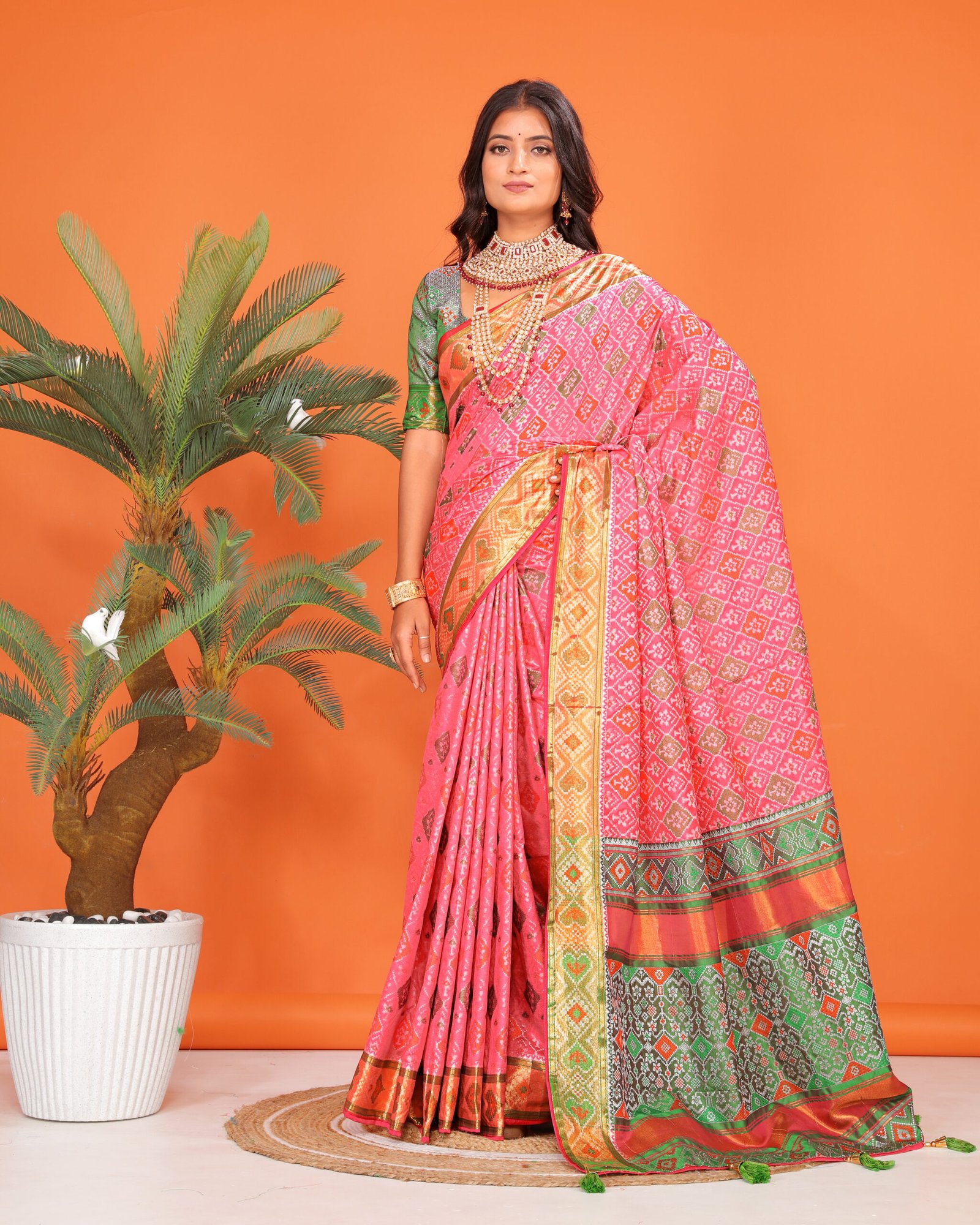 Patola-silk-light-pink-one