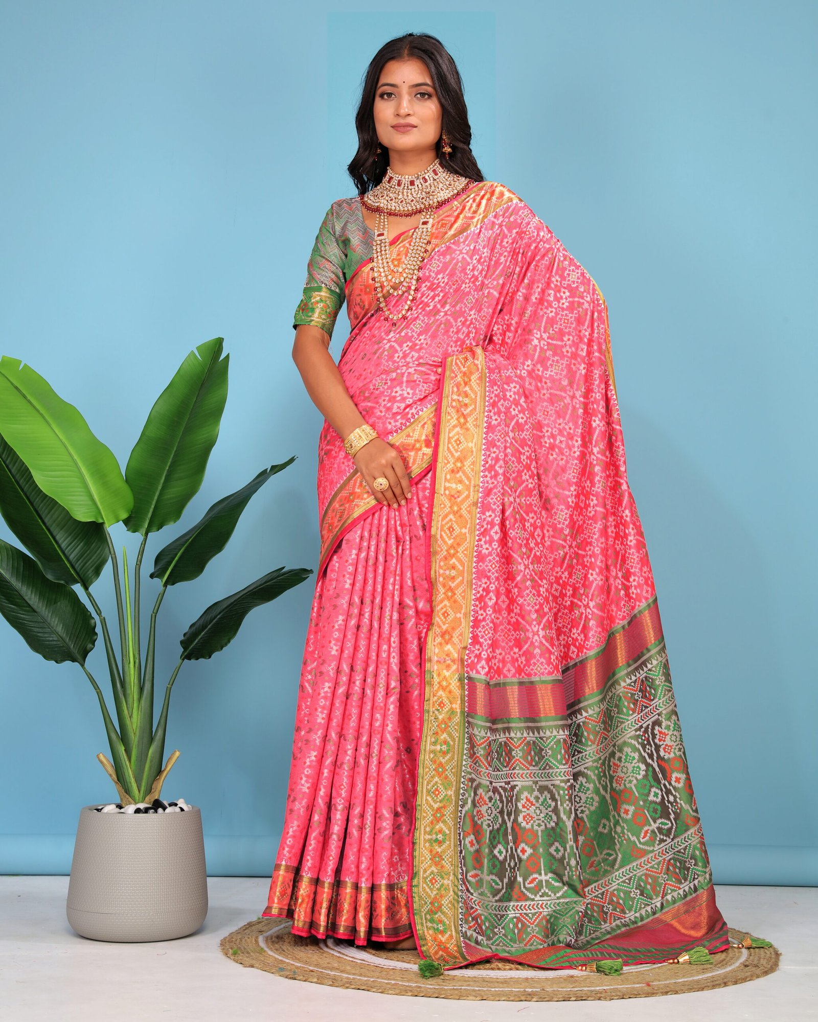 Patola-silk-light-pink-one