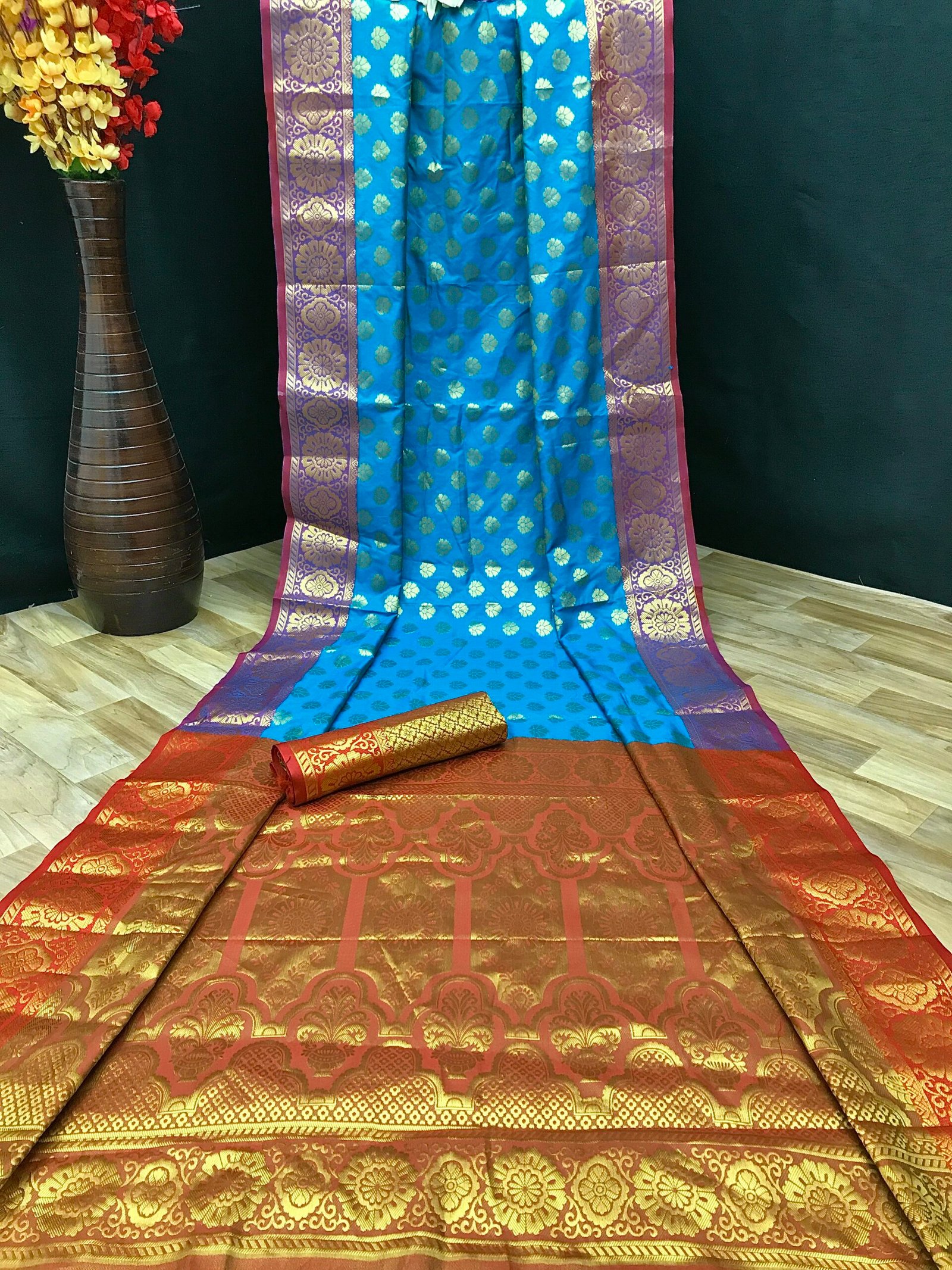 banarasi butti-sky-blue